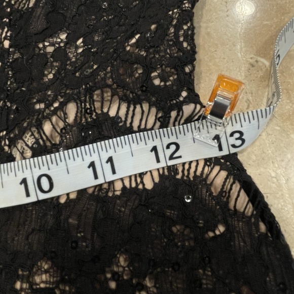 Womens Dress Mini Small Black Lace Lined‎ Tiered Fairy Goth Club Pinup Couture S - Picture 11 of 14